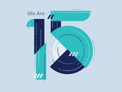 VIA turns 15!! anniversary branding custom design drawn hand poster type typography