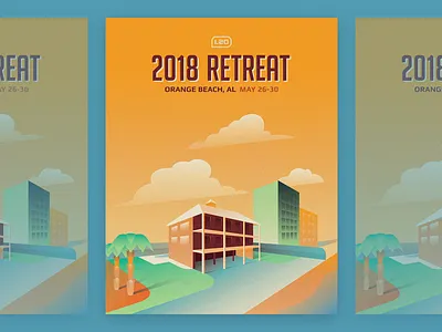 2018 L2D Retreat Poster alabama beach building cloud l2d orange palm poster retreat sky tree