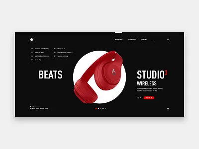 Headphones interface landing layout minimal ui ui design ux web web design website