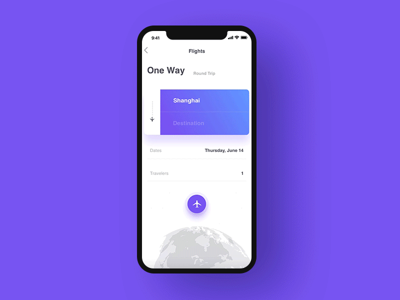 Air ticket animation app dimest gif ui，air，ticket ux