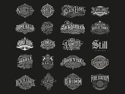 Logo Type Collection branding concept drawing handlettering ink lettering logo sketch tattoo type typography