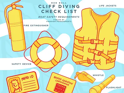 Red Bull Cliff Diving design illustration