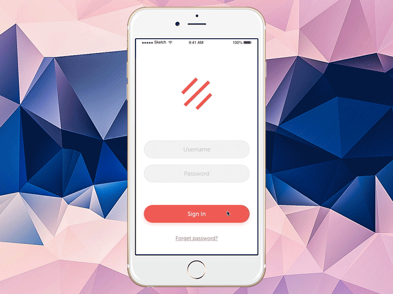 Sign In animation design interaction design login screen design ui ux