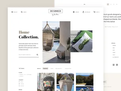 DD Collection Page collection decor ecommerce elegant fashion home house lifestyle online store shop store ui