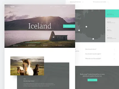 Traveler - Home Page akkurat flat home page minimal photography tisa travel typography ui ux website