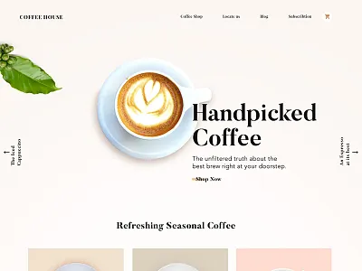 Coffee Landing Page clean coffee landing page serif ui ux