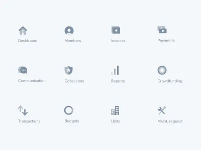 Menu icons – Finance web application app branding icon identity illustration illustrator interface ui web