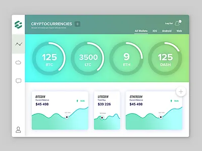 Digital Asset Dashboard - Personal Concept for crypto wallets api blockchain btc cryptocurrency dashboard data dataviz gradient visualization