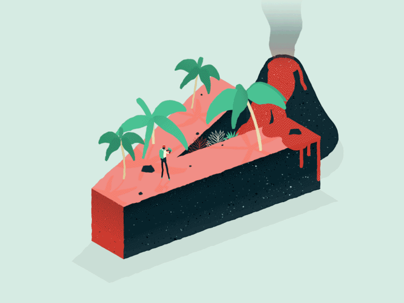 V / 36 days of type 36 days of type animated typography binoculars lava outdoors typeface typography v volcano