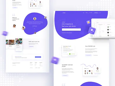 Hire Experts & Get your job done : V3 color creative design gmail google gradient job job landing ui uinugget work