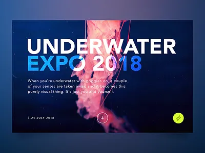 Venue Landing Page codepen landing marketing minimal page ticket underwater venue web