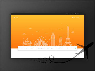 Flight booking platform booking design flight home landing page minimal project simple sketch ui ux