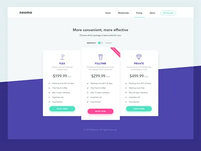 Pricing co working space illustration plan price pricing shuttle table ui ux website