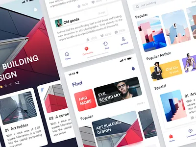 Art design aggregate app art design home interface iphonex page ui user ux