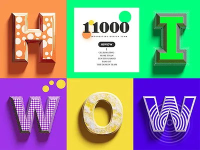11000 Followers-THANKS ALL! alphabetical art c4d collocation dimensional originality