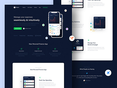Wallet App Landing Page #2 android banking budget crypto dashboard finance homepage ios landing page payment wallet web
