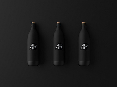 Matte Black Bottle Mockup black bottle branding logo matte mockup psd showcase