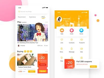 Find app blue design interface ios ui ux