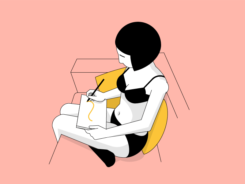Girl on Sofa after effects animation girl loop nude woman