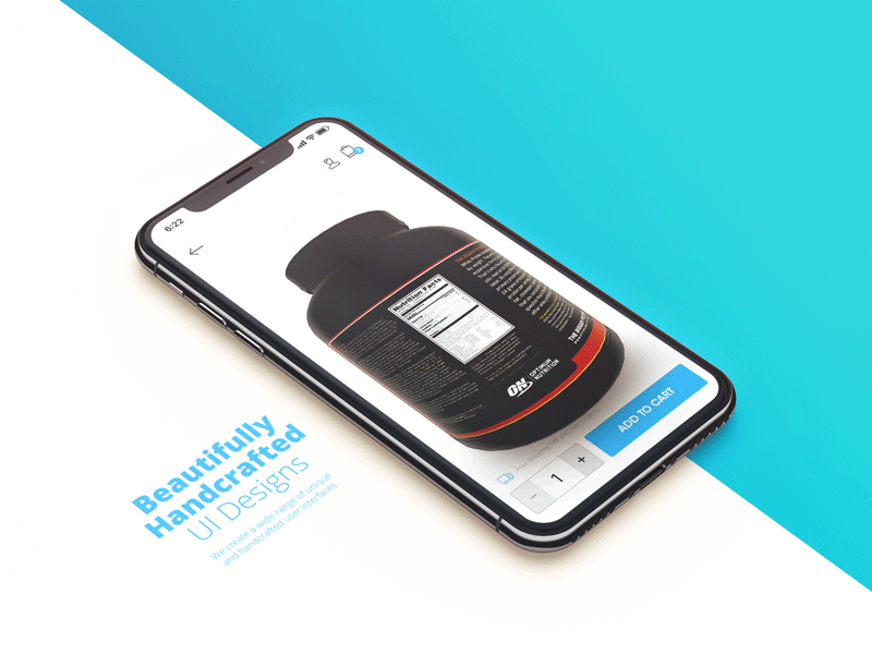 Nutrition Application 3d app blue clean design gif inspiration ui ux