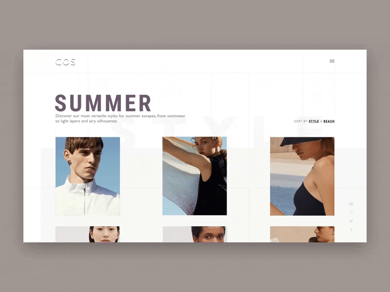 Cos webshop transition after effects animation concept design flat gif minimal sketch ui ux web website