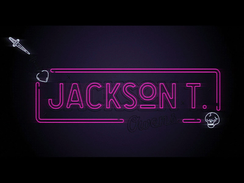 Neon Branding after effects animation branding dagger heart illustration lights logo neon skull ui visual design