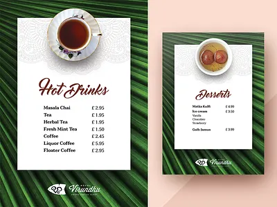 Tent Menu coffee dessert drinks hotel juice leaf menu restaurant tent menu virundhu