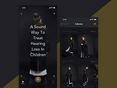 Fashion App app dark fashion gold mobile design odessa uiux ukraine