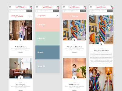 Matalan Blog/Content Hub blog content ecom ecommerce fashion mobile ui user interface xd
