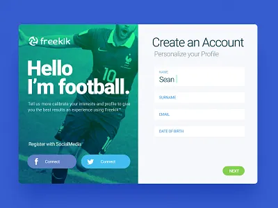 Freekik Web branding community football landing playing sport uiux web design