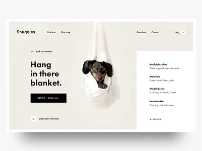 Product Hero design dog is life ui ux