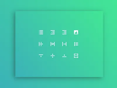 Text Editor ✱ Icon Set II art black design flat gradient iconography icons minimal shadow text vector white