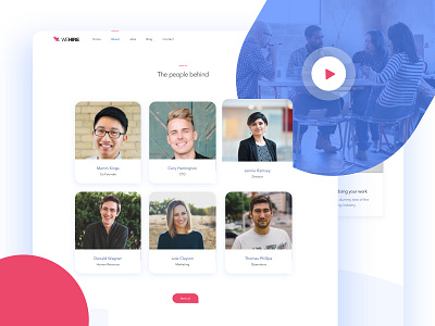 WeHire_ About Us bluegreen creative icons illustration interactive landingpage macbook mockups popular trending uiux web