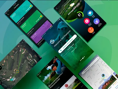 Golf Pro app branding community golf sport tips uiux