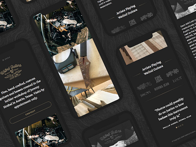 WSTLND Guitars Website clean custom guitars handmade luthier mobile modern redesign website woodworking