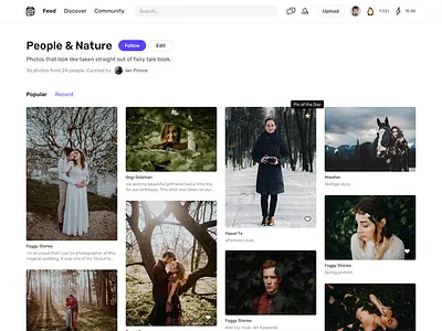Single Gallery button clean gallery grid masonry minimal photos typography ui ux web website