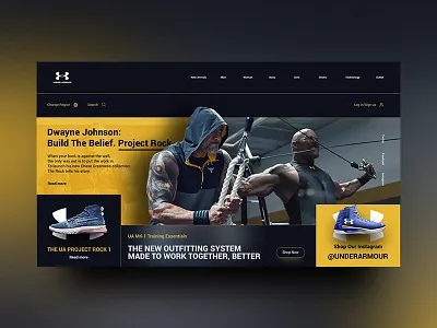 Under Armour Landing Page Re-Design Concept design landing minimal page site store the rock ui under armour ux web