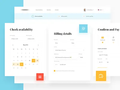 Cottage Booking Process booking clean design interface minimal payment sketch ui ux web website
