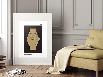 Interior Mockup art graphic design interior mockup poster print rolex room tudor watch
