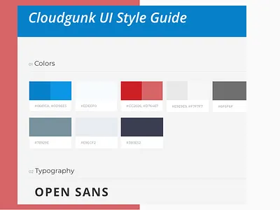 Cloudgunk Style Guide design grid guide guidelines palette style guide ui design