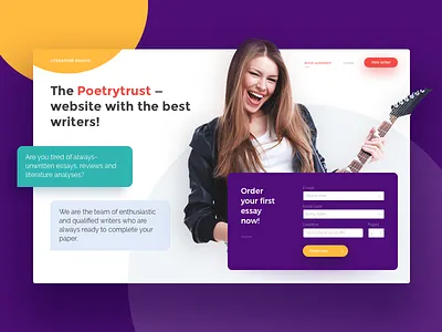 Poetry Trust Landing band bright colors essay guitar landing rock student ui violet