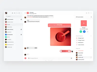 Chat - Web App app chat clean inbox messages messenger profile red sidebar significa web white