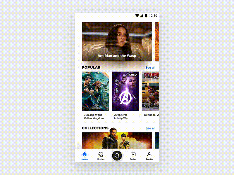 Simple Movie App animation animation app avengers card deadpool gif movie must mustapp popular want watched