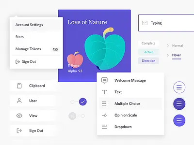 UI Web App assets buttons dropdown icons labels skin states ui visual