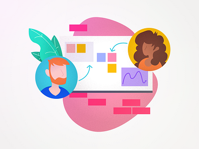 Pitch Multiple Solutions avatar flat illustration illustrator messaging spot illustration ux vector art