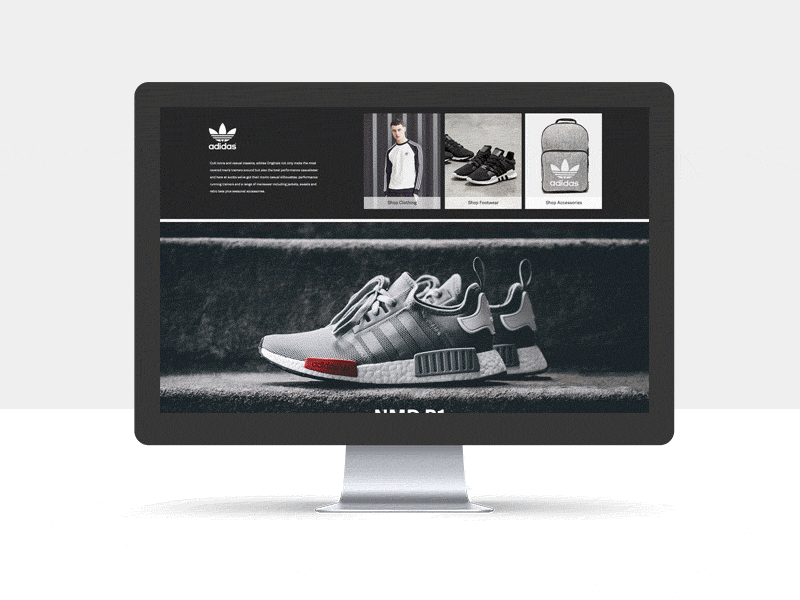 adidas Originals landing page adidas ecom ecommerce fashion sketch ui ux xd