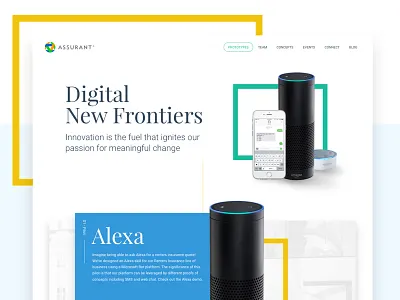 Home Page - Innovation Team clean design geometric home page innovation landing page shapes team ui ux web web design