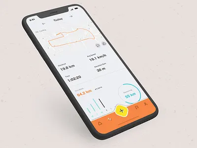 Workout Tracker analytics chart cycling dailyui dashboard fitness mobile progress report retro stats workout