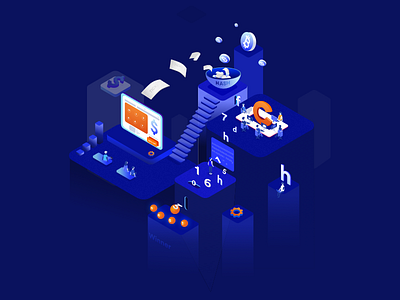 Coinlottery illustration bitcoin blue game illustration interface isometric lottery money people process ui web illustration