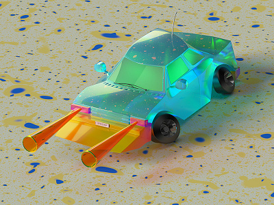 broken car 3d 3d illustration 3dsmax modelling redshift rendering